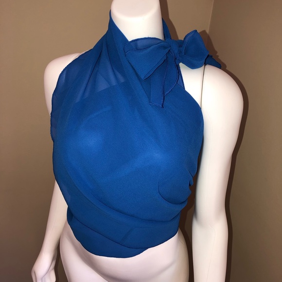 Sarong Cover Up Blue Bathing Suit Wrap Bikini Wrap Summer Essential NEW! - Picture 3 of 4